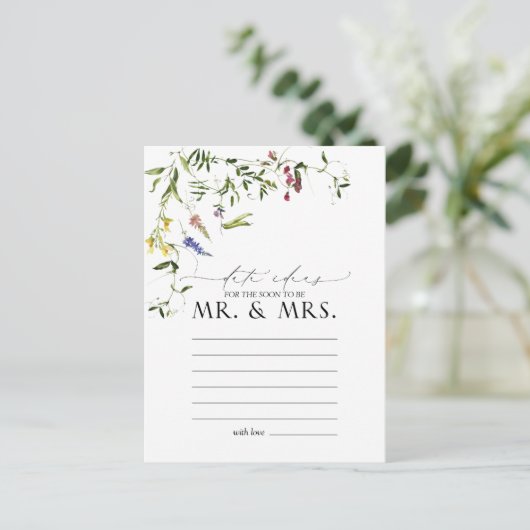 夏のエレガントワイルドフラワーの水彩の日付アイディア ポストカード (スタンド正面)