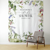 夏のエレガントワイルドフラワーシャワーフォトブース タペストリー (インサイチュ)