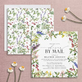 夏のエレガントワイルドフラワーブライダルシャワーメール 招待状
