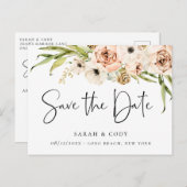 夏のエレガント庭のフローラ保存日付 案内ポストカード (正面/裏面)