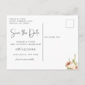 夏のエレガント庭のフローラ保存日付 案内ポストカード (裏面)