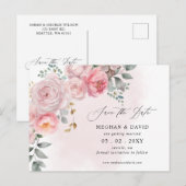 夏のエレガント春赤面フローラ保存日付 案内ポストカード (正面/裏面)