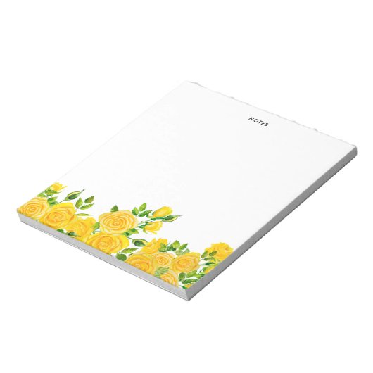 夏のエレガント水彩黄色い花 ノートパッド (回転)