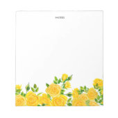夏のエレガント水彩黄色い花 ノートパッド (正面)