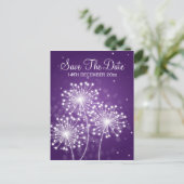 夏のエレガント輝く紫の日付を保存 案内ポストカード (スタンド正面)