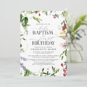 夏のエレガント野草洗礼1回目の誕生日 招待状 (スタンド正面)