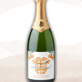 夏のオレンジのポップ・アートのボディスーツ彼女がポップ スパークリングワインラベル