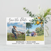 夏のオレンジの日付写真を保存 案内状 (スタンド正面)