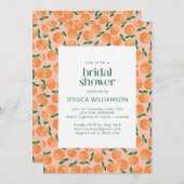 夏のオレンジ果実水カラーピンクブライダルシャワー 招待状 (正面/裏面)