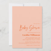 夏のオレンジ果実水色ピンクの赤ちゃんシャワー 招待状 (正面)