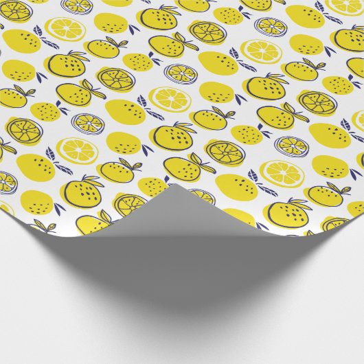 夏のオレンジ:スタイリッシュフルーツパターン。 ラッピングペーパー (角)