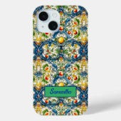 夏のオレンジ ブルー シチリア マジョリカ シトラス Case-Mate iPhoneケース (裏面)