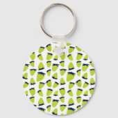 夏のオーガニックイチゴのネオングリーン キーホルダー (正面)
