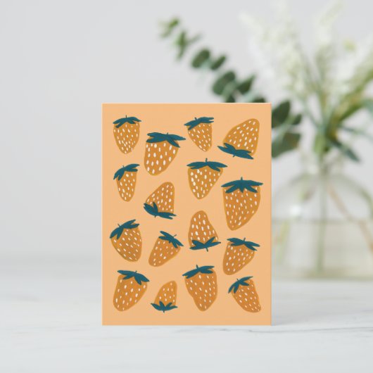 夏のオーガニックイチゴ ポストカード (スタンド正面)