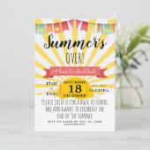 夏のオーバー新学期パーティー招待状ポスター 招待状 (スタンド正面)