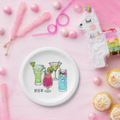 夏のカクテルのカスタムなモノグラムの紙皿 ペーパープレート (パーティー)