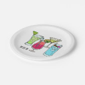 夏のカクテルのカスタムなモノグラムの紙皿 ペーパープレート (アングル)