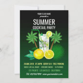 夏のカクテルクラブ/企業のパーティー追加ロゴ 招待状 (正面)