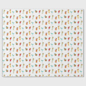 夏のカクテルドリンクパターン(の模様が)ある ラッピングペーパー (フラット)