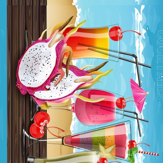 夏のカクテル ビーチタオル