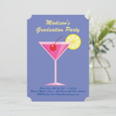 夏のカクテル 卒業パーティー - 紫 招待状 (スタンド正面)
