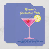 夏のカクテル 卒業パーティー - 紫 招待状 (正面/裏面)