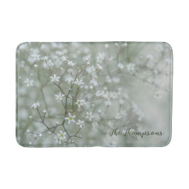 夏のカスミソウの花の写真 名前入り バスマット