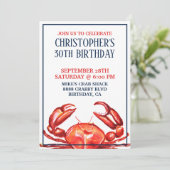 夏のカニの第30誕生日の招待状 招待状 (スタンド正面)