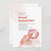 夏のカニ・シーフードパーティーのお誘い 招待状 (正面/裏面)