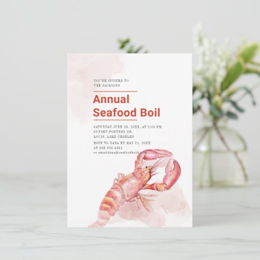 夏のカニ・シーフードパーティーのお誘い 招待状 (スタンド正面)