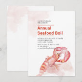 夏のカニ・シーフードパーティー 招待状 (正面/裏面)