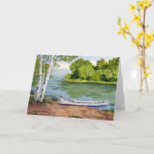 夏のカヌーのブランクの挨拶状 カード (黄色い花)