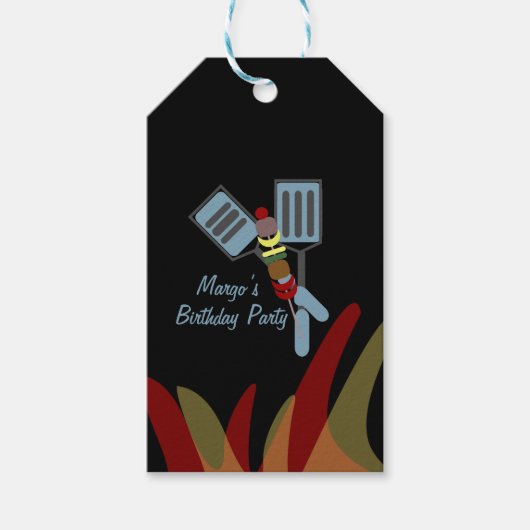 夏のカボブ バーベキュー パーティ 誕生日 ギフトタグ (正面)