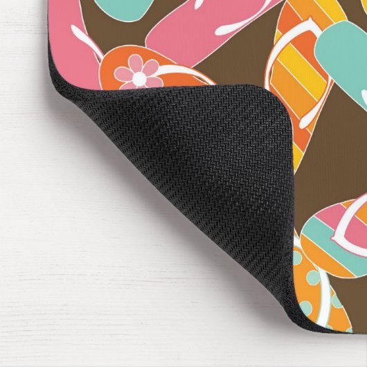 夏のカラフルおもしろいビーチお洒落ビーチサンダル マウスパッド (コーナー)