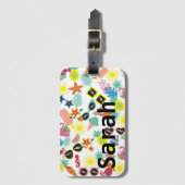 夏のカラフルおもしろい荷物 ラゲッジタグ (正面縦)
