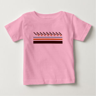 夏のカラフルなストライプ ベビーTシャツ