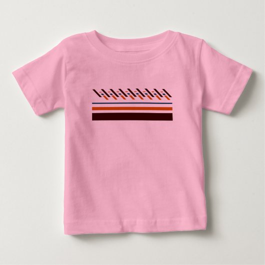 夏のカラフルなストライプ ベビーTシャツ (正面)