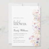 夏のカラフルなワイルドフラワーのブライズシャワー 招待状 (正面)