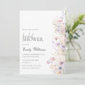 夏のカラフルなワイルドフラワーのブライズシャワー 招待状 (スタンド正面)