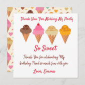 夏のカラフルアイスクリーム誕生日 サンキューカード (正面/裏面)