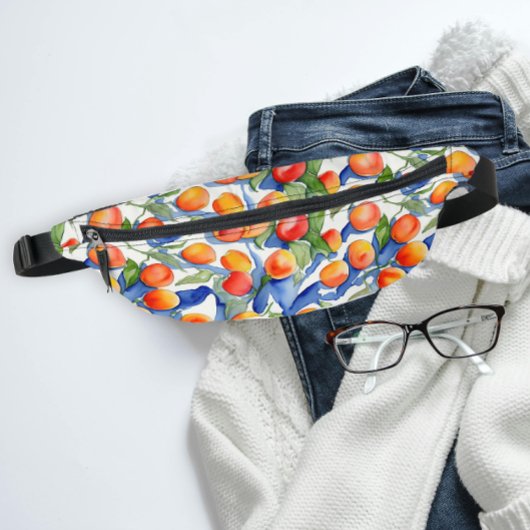 夏のカラフルアプリコッツフルーツ水の色のパターン ファニーパック