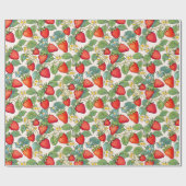 夏のカラフルイチゴ模様 ラッピングペーパー (フラット)