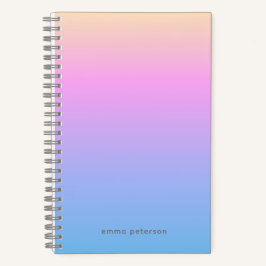 夏のカラフルグラデーションと名前 ノートブック