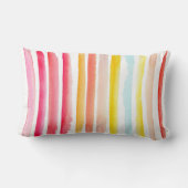 夏のカラフルストライプの水色 ランバークッション (裏面)