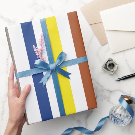夏のカラフルストライプ ラッピングペーパー (ギフト)