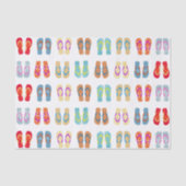 夏のカラフルビーチパーティービーチサンダルギフトティッシュ 薄葉紙 (正面)