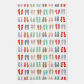 夏のカラフルビーチビーチサンダル皿タオル キッチンタオル (縦)