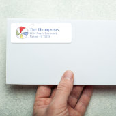 夏のカラフルビーチボパーソナライズされたール ラベル