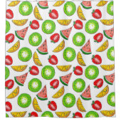 夏のカラフルフルーツシャワーカーテン シャワーカーテン (正面)