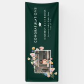 夏のカラフルフローラ卒業写真バナー 横断幕 (縦)